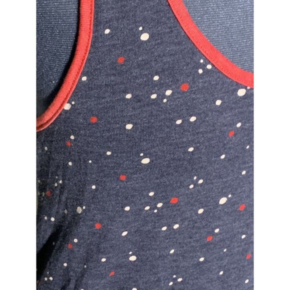 NWT Alternative Earth Racerback American Dot Hthr Navy Red Sleeveless Top Sz M - Picture 5 of 7